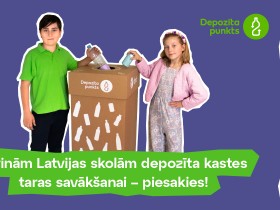 Akcijas ietvaros Latvijas skolas varēs saņemt depozīta kastes tukšo iepakojumu savākšanai